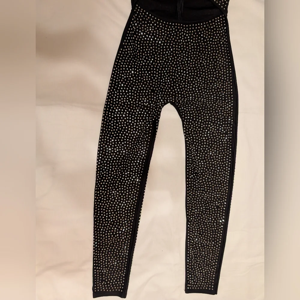 NWT Hot Miami Styles Sparkly Rhinestone Cut-Out Women's Jumpsuit - Picture 6 of 12